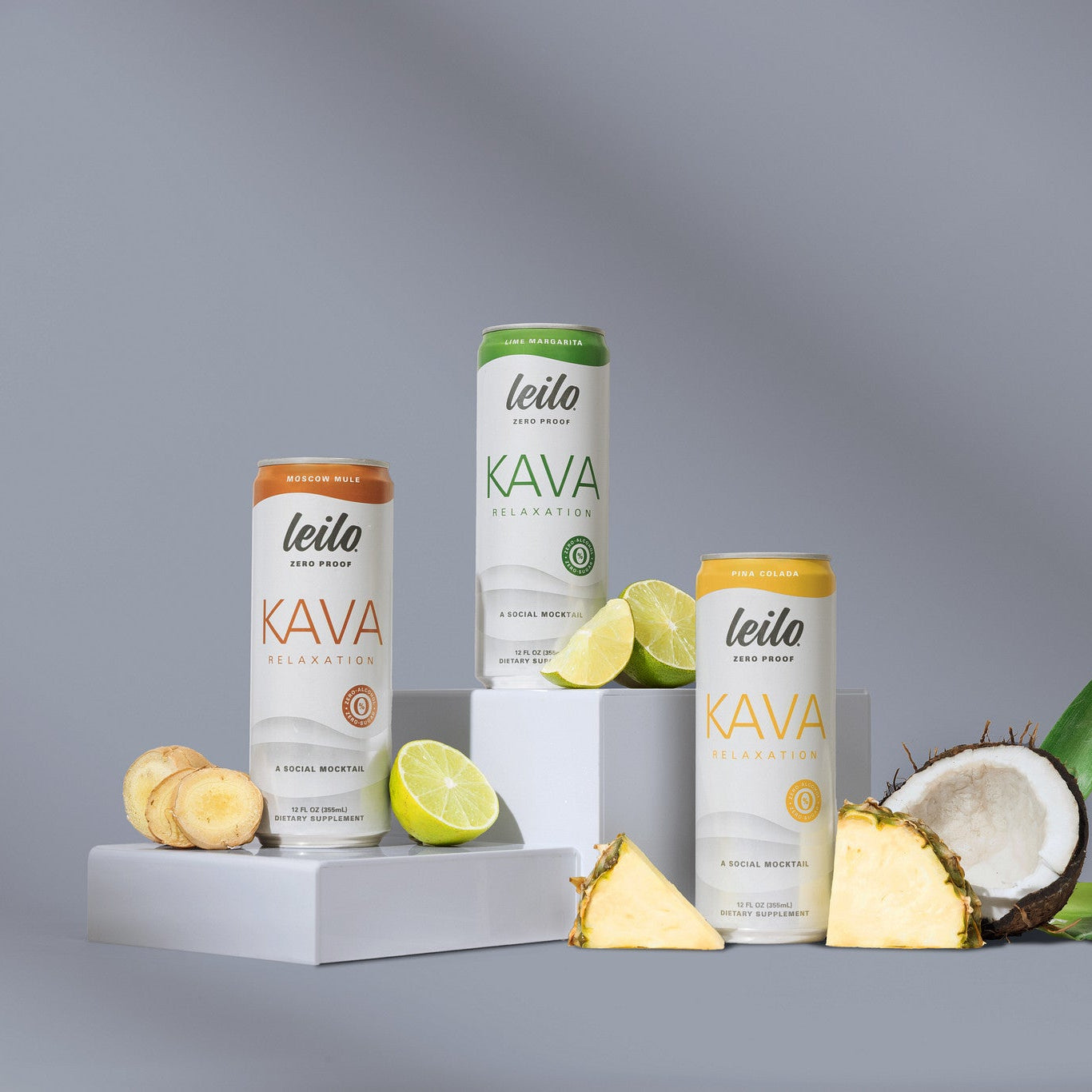 Leilo Mocktail Variety 12-Pack – Margarita, Pina Colada, Moscow Mule