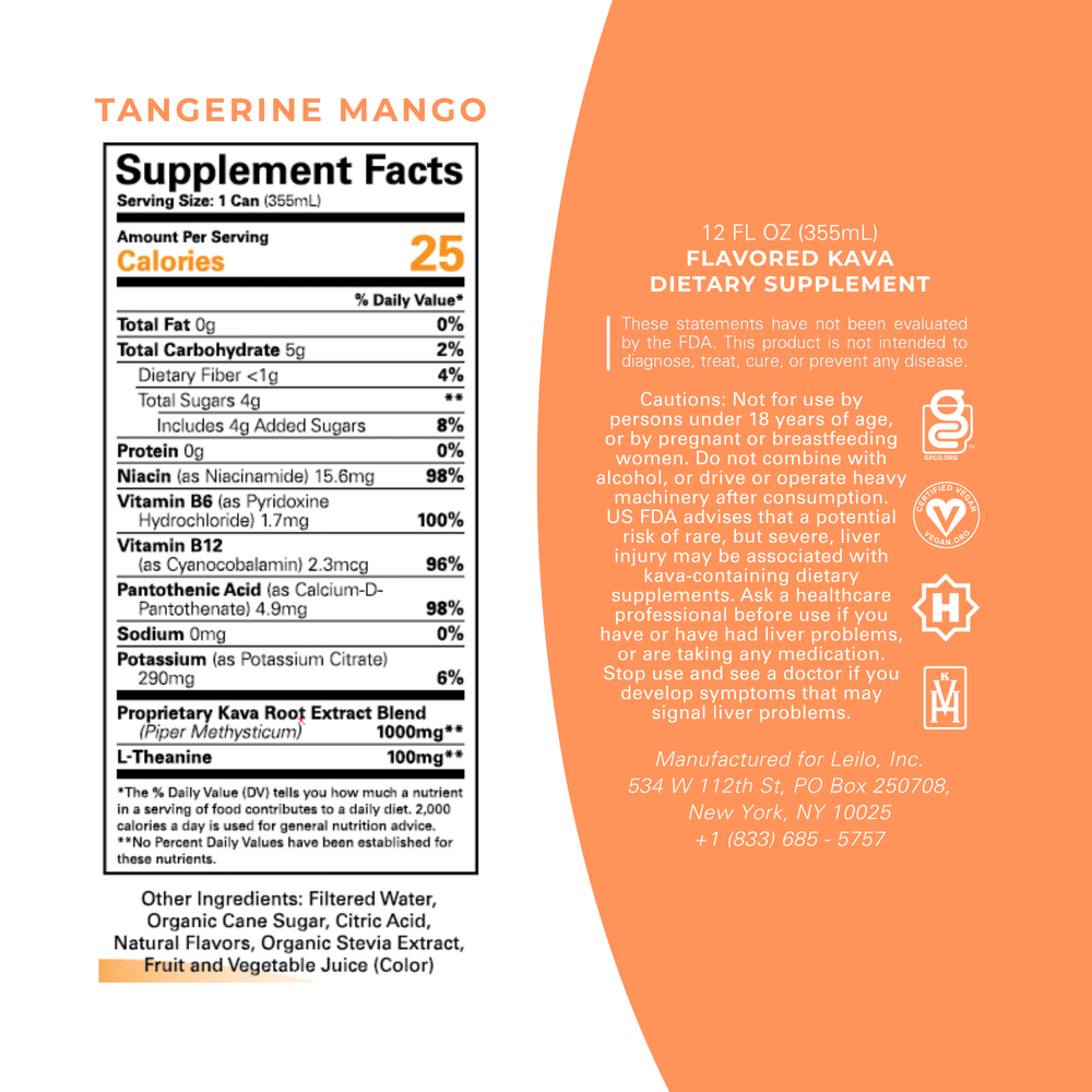 Tangerine Mango Kava Drink (12-Pack)