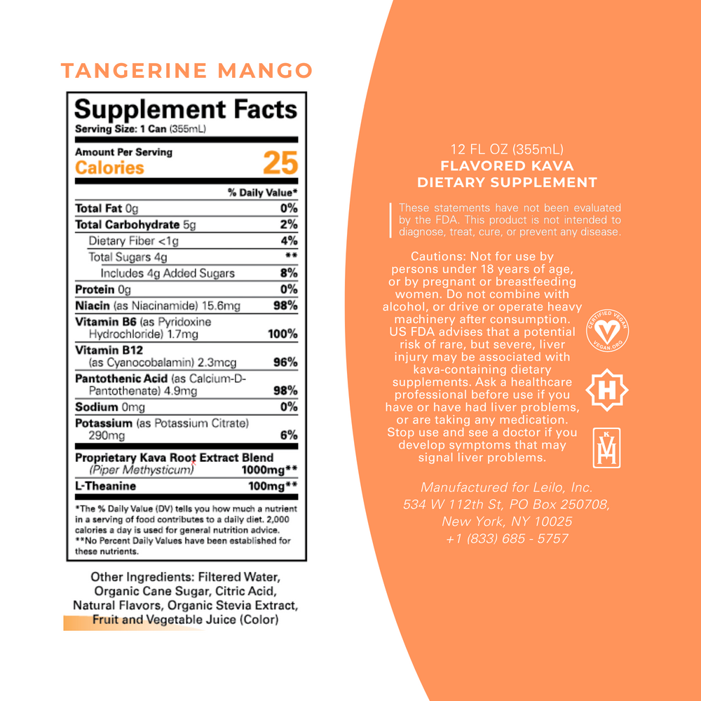 Tangerine Mango Kava Drink (12-Pack)