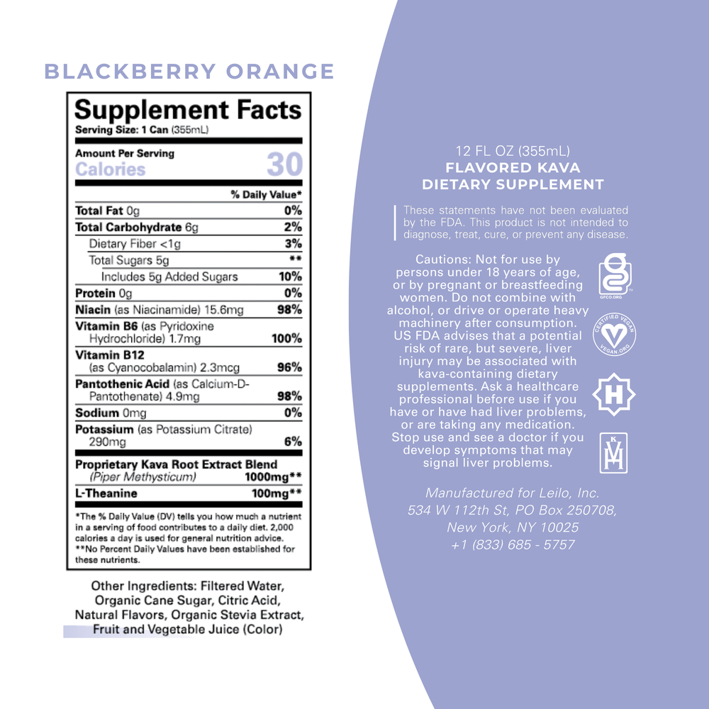 Blackberry Orange Kava Drink (12-Pack)