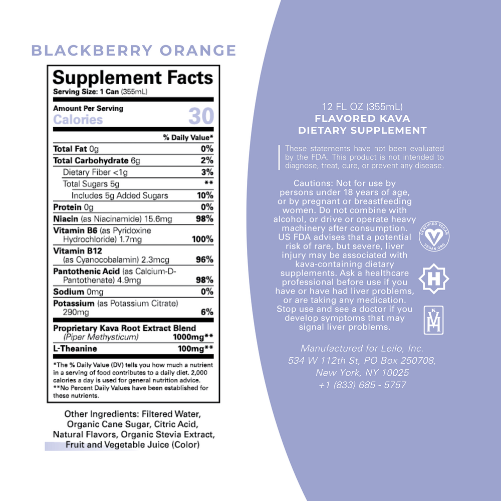 Blackberry Orange Kava Drink (12-Pack)