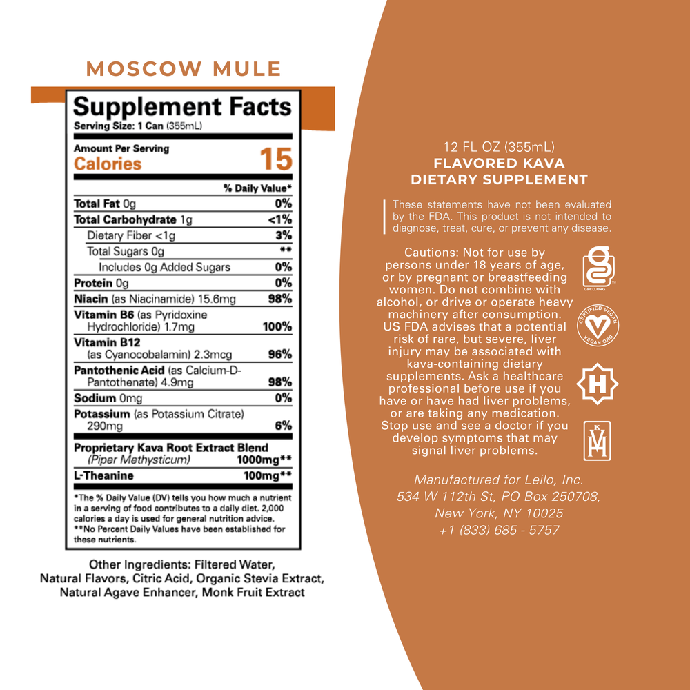 Moscow Mule Kava Mocktail (12-Pack)