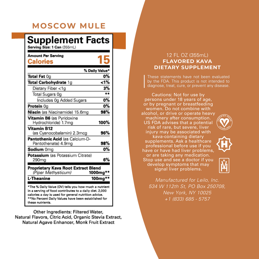 Moscow Mule Kava Mocktail (12-Pack)