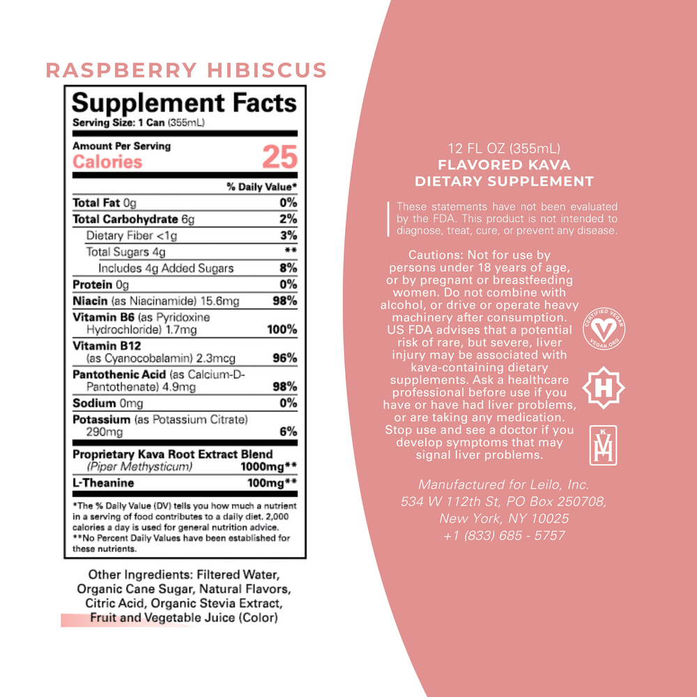 Raspberry Hibiscus Kava Drink (12-Pack)