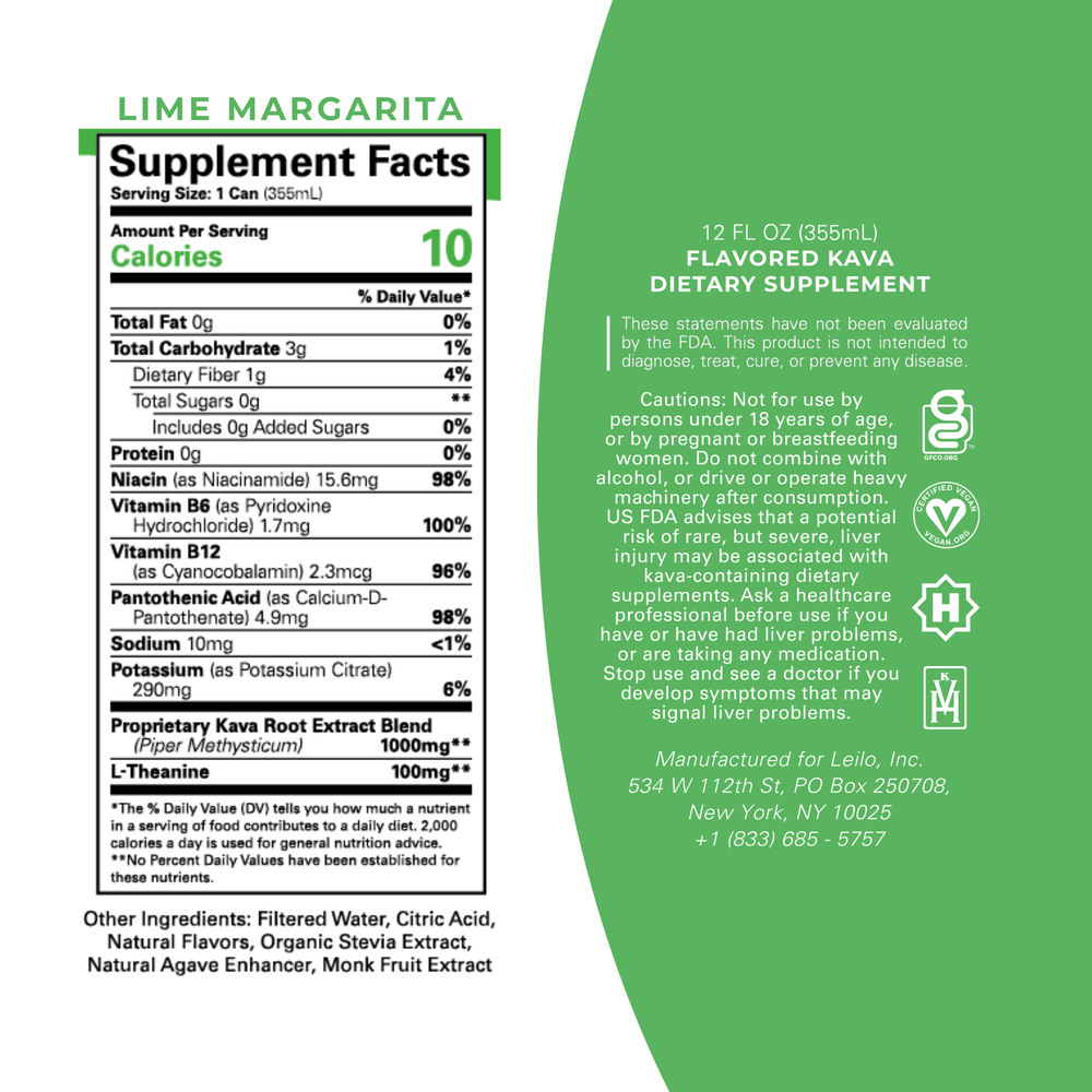 Lime Margarita Kava Mocktail (12-Pack)